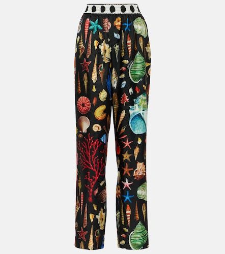 Pantalon Capri en soie à imprimé - Dolce&Gabbana - Modalova