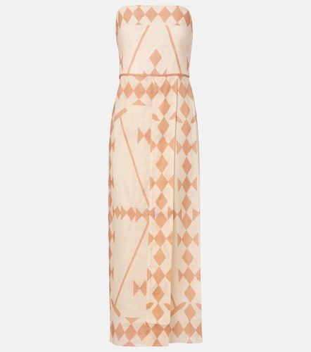 Robe longue imprimée en lin - Johanna Ortiz - Modalova