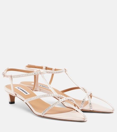 Sandales Cage en cuir à cristaux - Jil Sander - Modalova