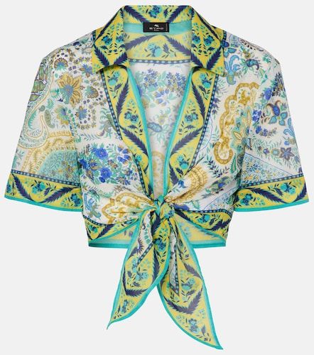 Etro Top court en coton à fleurs - Etro - Modalova