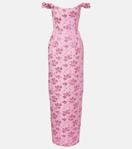 Robe longue Yolanda en brocart à fleurs - Markarian - Modalova