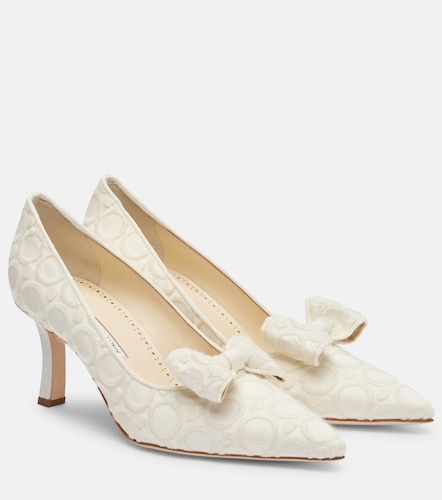 Escarpins Epirotes 70 brodés en satin - Manolo Blahnik - Modalova