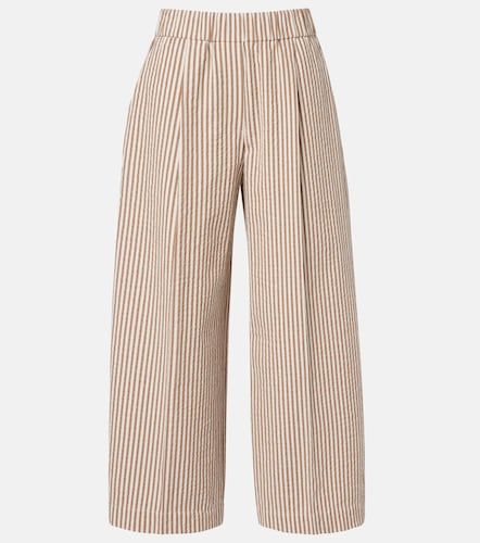 Pantalon ample rayé en coton mélangé - Brunello Cucinelli - Modalova