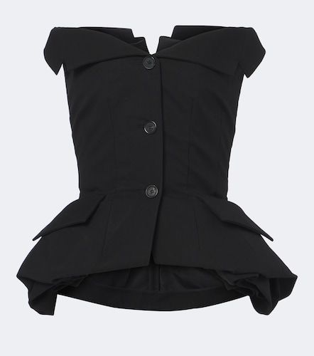 Top bustier à basque en coton - Magda Butrym - Modalova