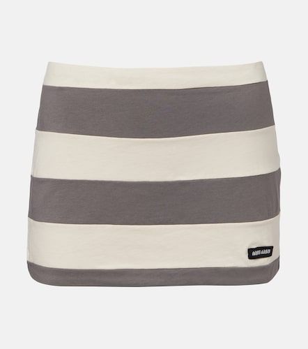 Mini-jupe rayée en jersey de coton - Miu Miu - Modalova