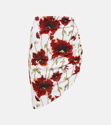 Mini-jupe asymétrique à fleurs - Norma Kamali - Modalova