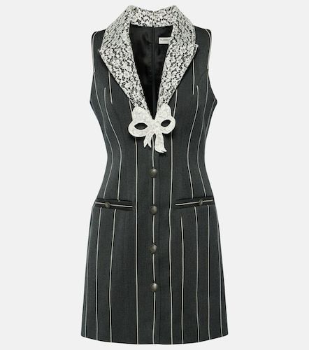 Robe en laine mélangée à rayures - Alessandra Rich - Modalova
