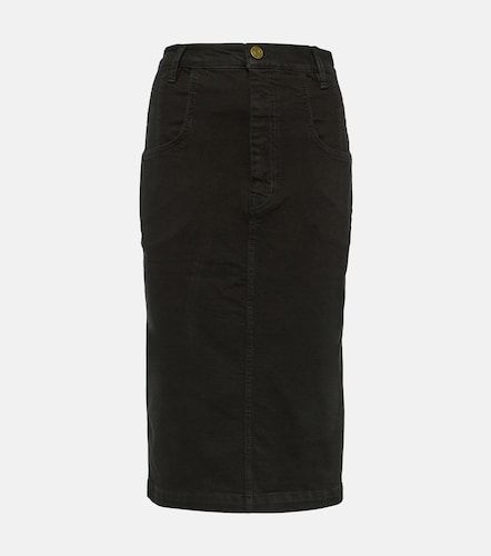 Jupe midi en denim taille haute à coutures - Frame - Modalova
