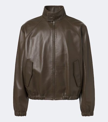 Veste blouson en cuir Intrecciato - Bottega Veneta - Modalova