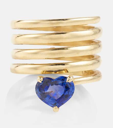 Bague Heart Spiral en or 18 ct et saphir - Shay Jewelry - Modalova
