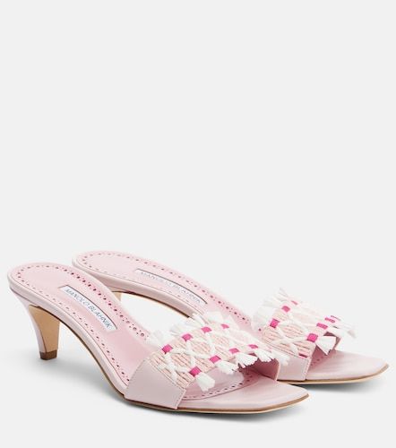 Mules More brodées en cuir - Manolo Blahnik - Modalova