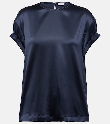 T-shirt en soie mélangée - Brunello Cucinelli - Modalova