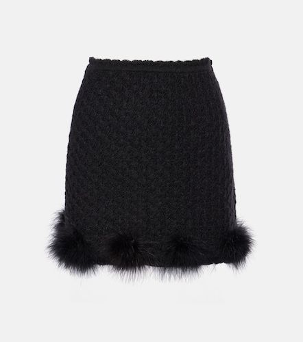 Mini-jupe en maille à plumes - Blumarine - Modalova