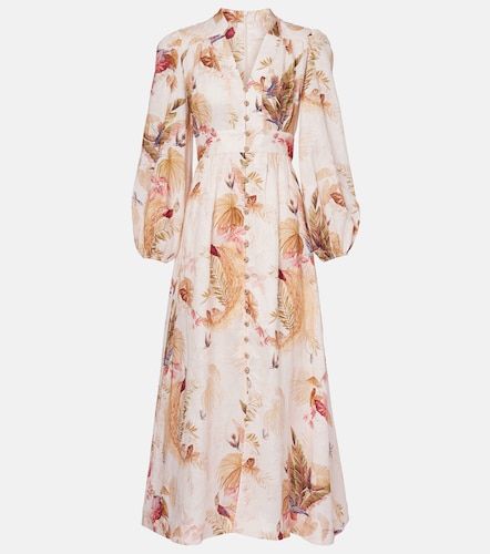 Robe midi Ascension en lin à fleurs - Zimmermann - Modalova