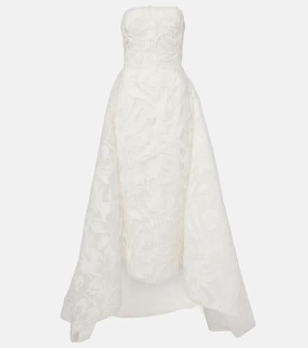 Robe bustier de mariée en jacquard à fleurs - Monique Lhuillier - Modalova