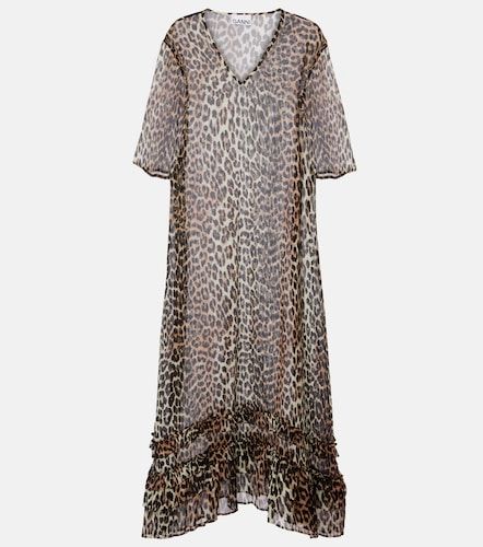 Ganni Robe midi à motif léopard - Ganni - Modalova