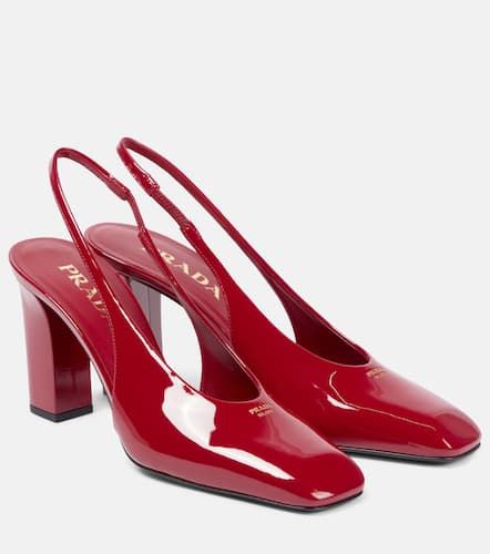 Escarpins slingback 85 en cuir verni - Prada - Modalova
