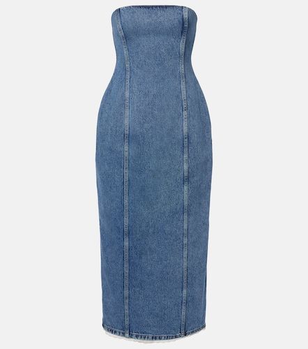 Robe midi bustier en jean - Magda Butrym - Modalova