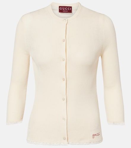 Gucci Cardigan en coton et dentelle - Gucci - Modalova