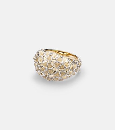 Yvonne Léon Bague Dôme Fleurie en or 9 ct et diamants - Yvonne Leon - Modalova