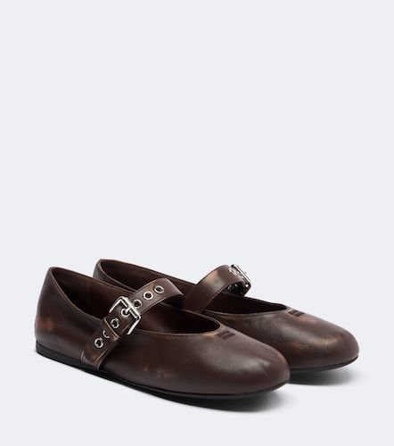 Ballerines Mary Jane en cuir - Miu Miu - Modalova