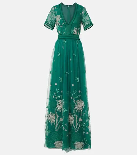 Robe longue brodée à fleurs - Costarellos - Modalova