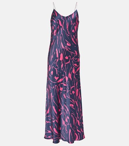 Robe longue Lyon en soie imprimée - Asceno - Modalova