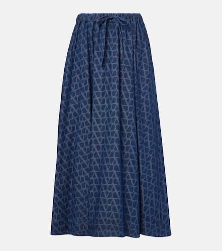 Jupe midi Toile Iconographe en jean - Valentino - Modalova