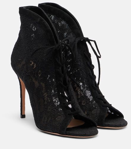 Escarpins en dentelle à finitions en daim - Gianvito Rossi - Modalova