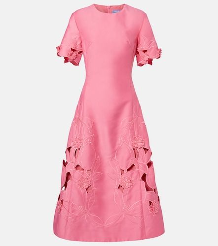 Robe midi Caroline à appliqués floraux - Leo Lin - Modalova