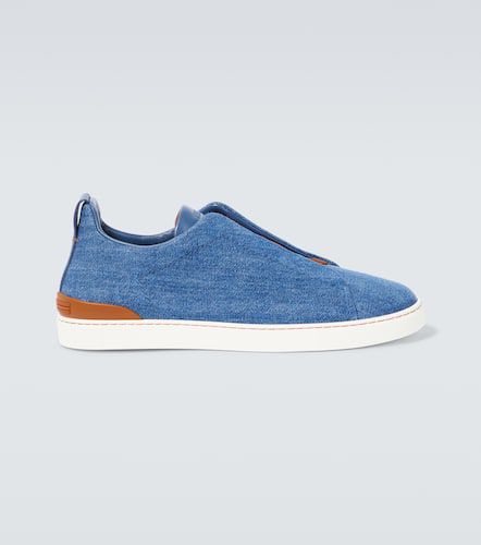 Zegna Baskets Triple Stitch en jean - Zegna - Modalova