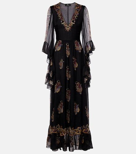 Robe longue en soie à motif cachemire - Etro - Modalova