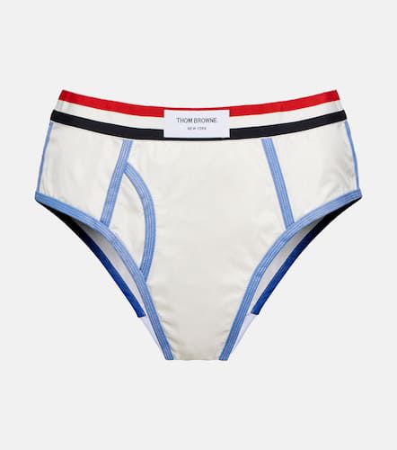 Culotte Oxford Stripe en coton et soie - Thom Browne - Modalova