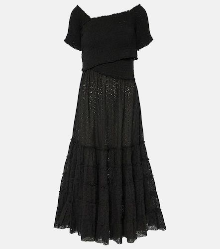 Robe midi Soledad en coton smockée - Poupette St Barth - Modalova