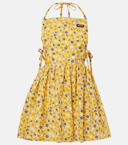 Robe en popeline de coton à fleurs - Miu Miu - Modalova