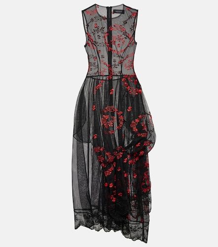 Robe midi en tulle à broderies - Simone Rocha - Modalova