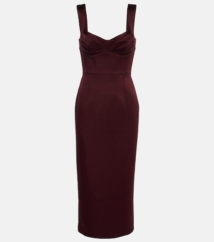 Robe midi Merlot en satin froncée - Rebecca Vallance - Modalova