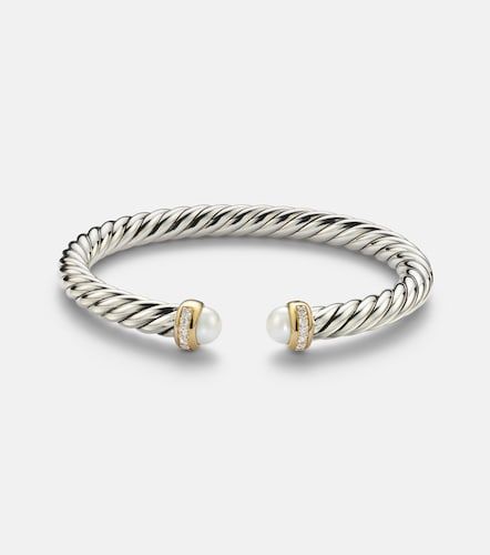 Bracelet Cable Flex® en argent sterling, or 14 ct, diamants et perles - David Yurman - Modalova