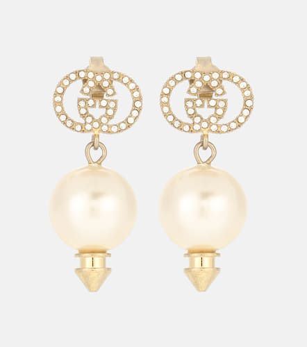 Boucles d'oreilles GG à cristaux et perles fantaisie - Gucci - Modalova
