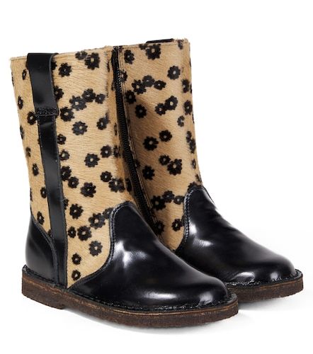 PèPè Bottes en cuir façon poulain à fleurs - PePe - Modalova