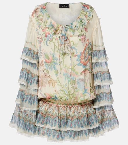 Robe en soie imprimée à volants - Etro - Modalova