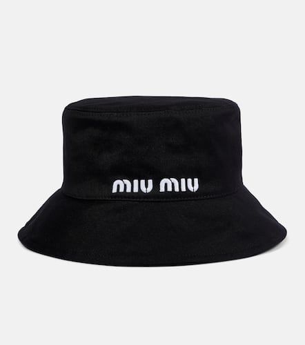 Chapeau bob en coton à logo - Miu Miu - Modalova