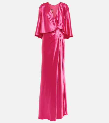 Robe longue en satin - Monique Lhuillier - Modalova