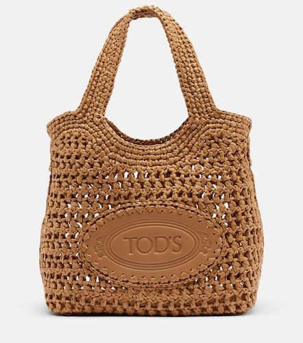 Cabas en raphia à finitions en cuir - Tod's - Modalova
