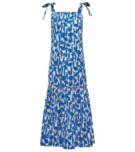 Robe midi en coton mélangé à fleurs - Tory Burch - Modalova