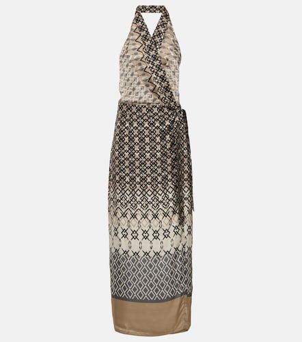 Robe longue imprimée en soie - Brunello Cucinelli - Modalova