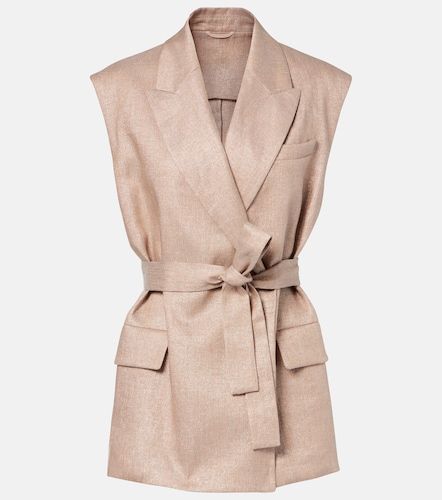 Veste sans manches en lin mélangé - Brunello Cucinelli - Modalova