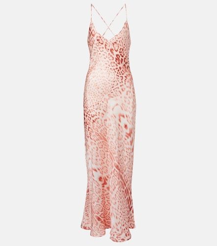 Robe en soie à imprimé léopard - Roberto Cavalli - Modalova