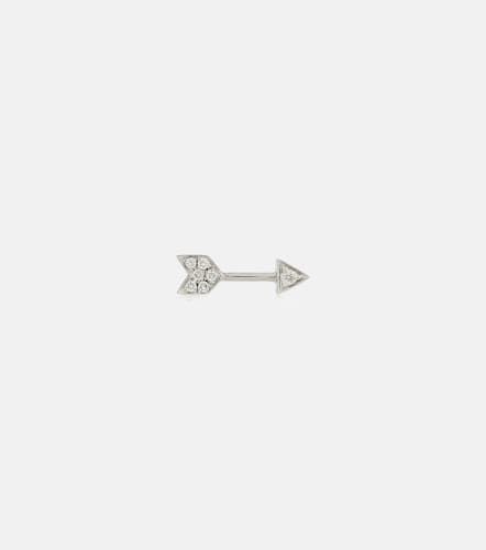 Boucle d'oreille unique 10mm Diamond Arrow en or blanc 18 ct et diamants - Maria Tash - Modalova