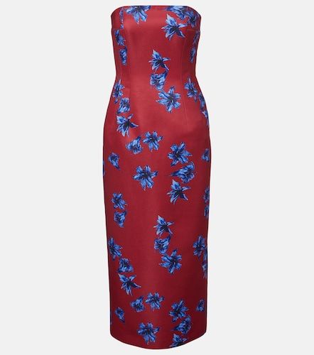 Robe midi Leila en satin à fleurs - Emilia Wickstead - Modalova